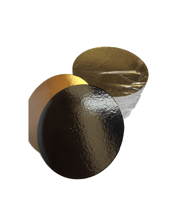 Cake Board Round Gold/ Black - 180mm