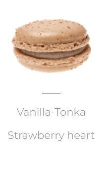 Macaroons Vanilla- Tonka- Strawberry heart (x70)